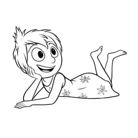 Desenho para Colorir Alegria, Tristeza e Bing Bong: Emoção e Imaginação Desenho para Colorir Alegria Deitada: Um Momento de Pura Felicidade