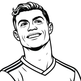 Desenho do Cristiano Ronaldo sorrindo para imprimir