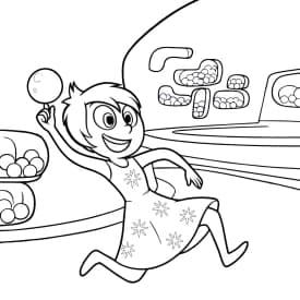 Desenho para Colorir Alegria e Tristeza com Memórias: Emoções em Destaque Desenho para Colorir da Alegria com Esfera de Memória – Divertida Mente