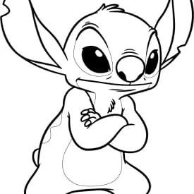 Desenhos para Colorir do Stitch com Pose de Atitude – Lilo & Stitch