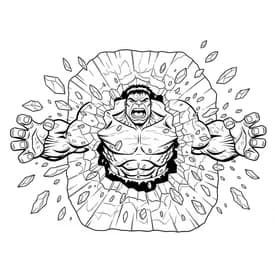 Hulk Quebrando a Parede - Desenho para Colorir
