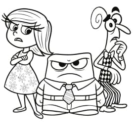 Desenho para Colorir Riley Lendo um Livro em Casa Desenho para Colorir Nojinho, Raiva e Medo: Emoções com Atitude