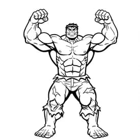 Desenho do Hulk Mostrando Força para Colorir