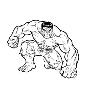 Desenho do Hulk Agachado para Colorir