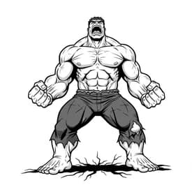 Desenho do Hulk Gritando com Raiva para Colorir