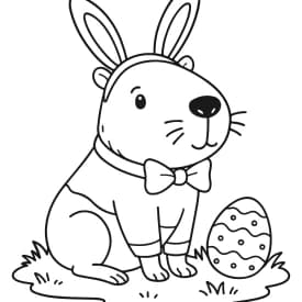 Capivara de Páscoa para Colorir