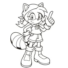 Desenho para Colorir da Marine – Amiga do Sonic