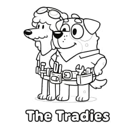 The Tradies para Colorir: Os Construtores Divertidos da Bluey