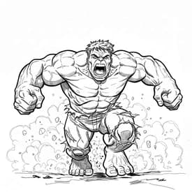 Desenho do Hulk Correndo com Raiva para Colorir