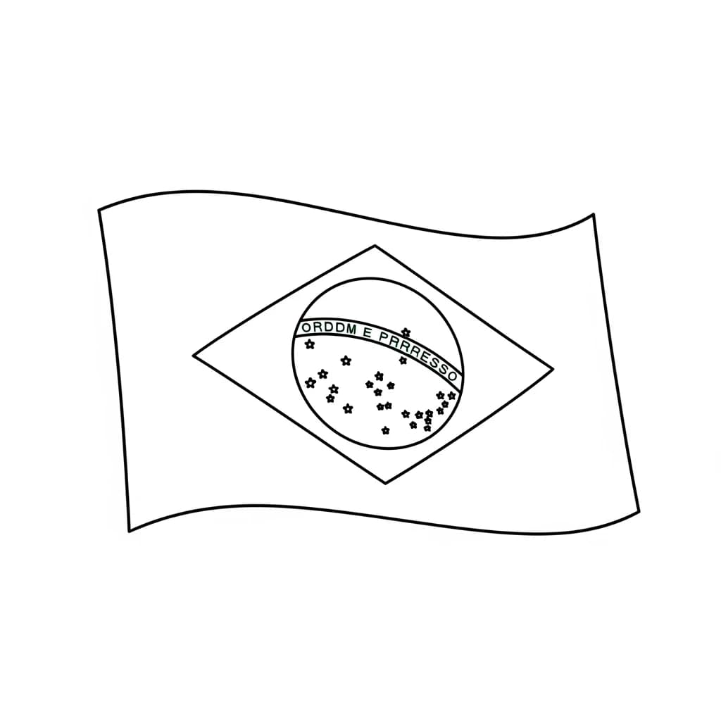 desenho da bandeira do Brasil para colorir