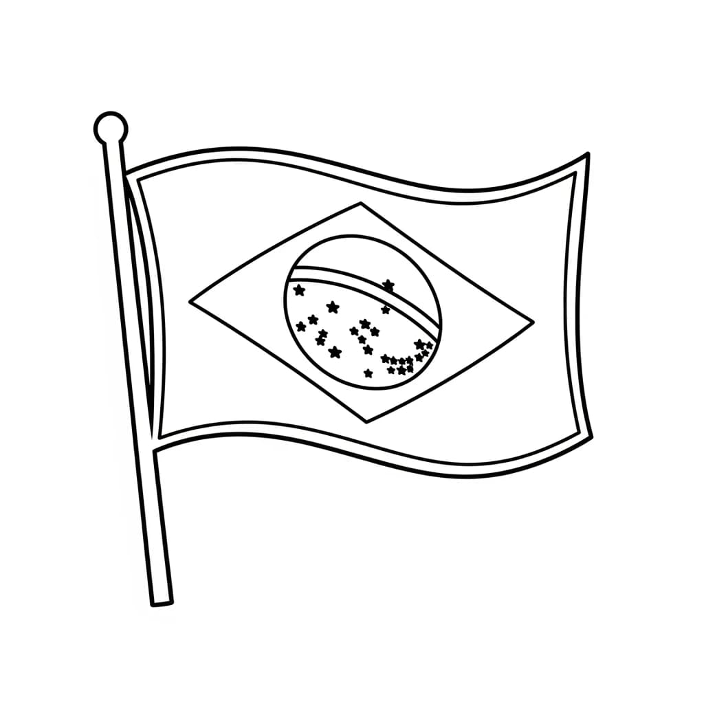 desenho da bandeira do Brasil para colorir