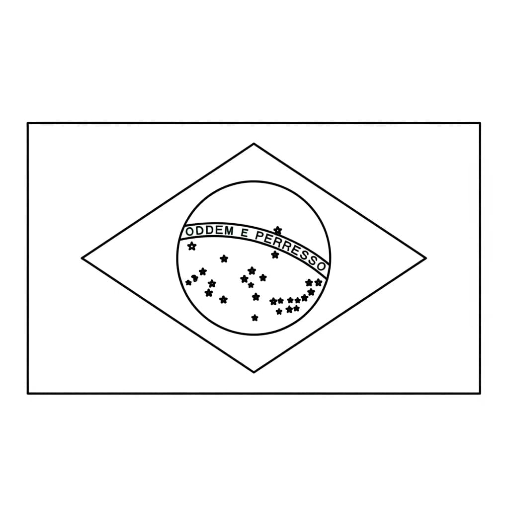 desenho da bandeira do Brasil para colorir