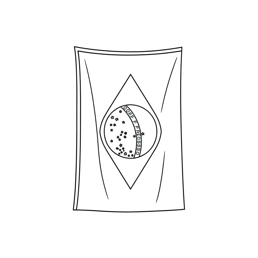 desenho da bandeira do Brasil para colorir