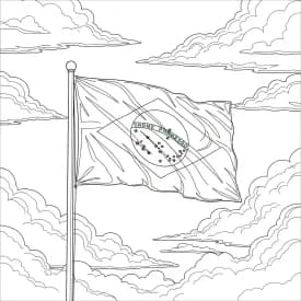 desenho da bandeira do Brasil para colorir