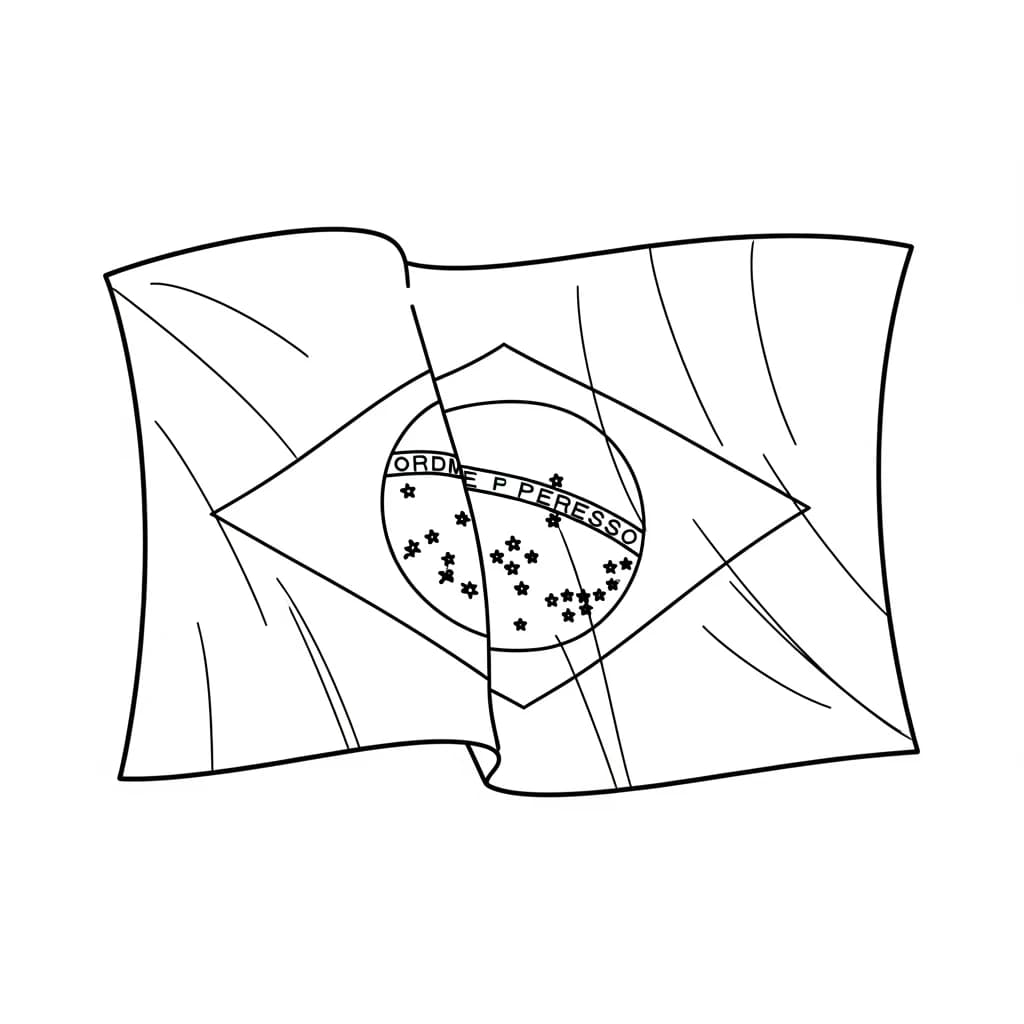 desenho da bandeira do Brasil para colorir