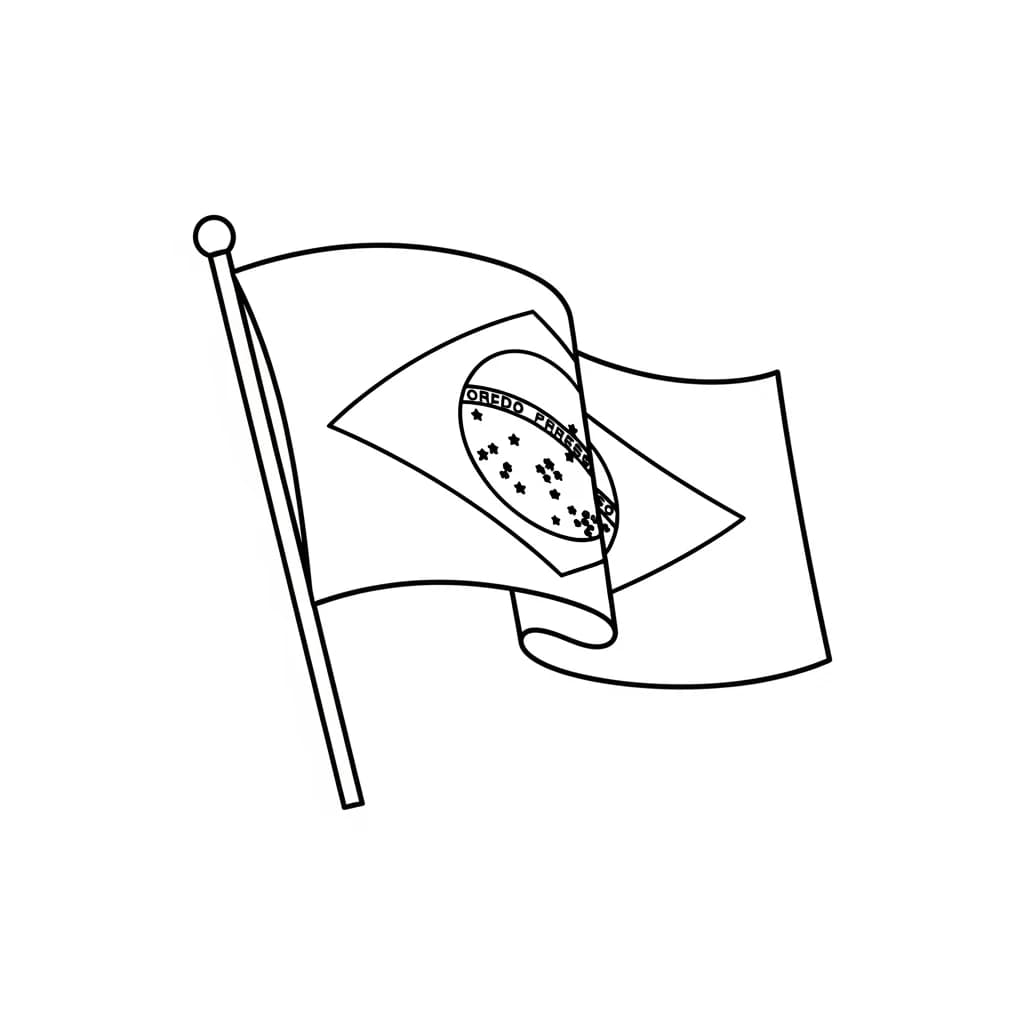 desenho da bandeira do Brasil para colorir