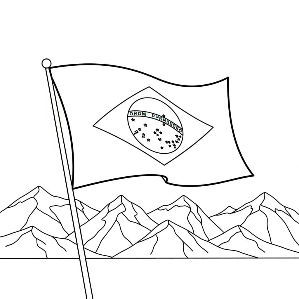 desenho da bandeira do Brasil para colorir