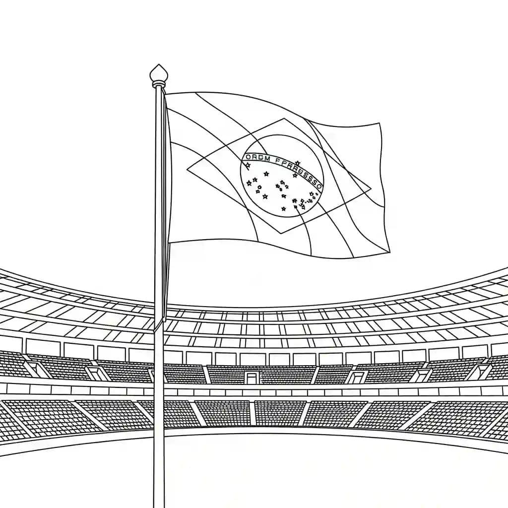 desenho da bandeira do Brasil para colorir