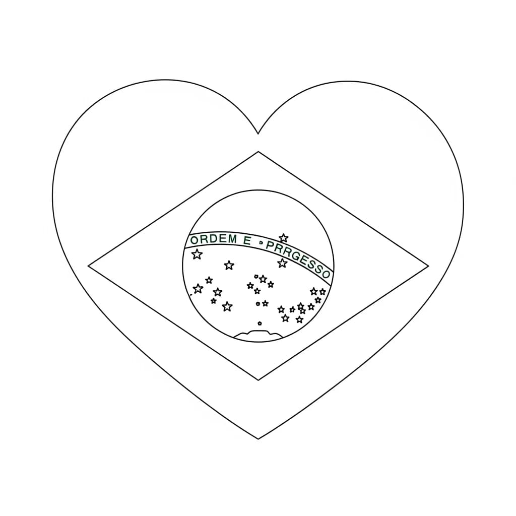 desenho da bandeira do Brasil para colorir