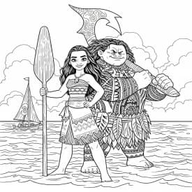 Desenho da Moana para colorir – Imprimir grátis