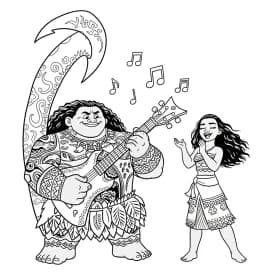 Desenho da Moana para colorir – Imprimir grátis