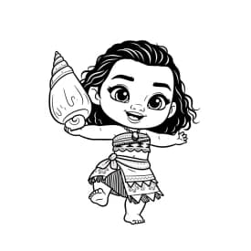 Desenho da Moana para colorir – Imprimir grátis
