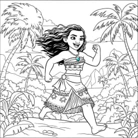 Desenho da Moana para colorir – Imprimir grátis
