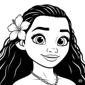 Desenho da Moana para colorir – Imprimir grátis