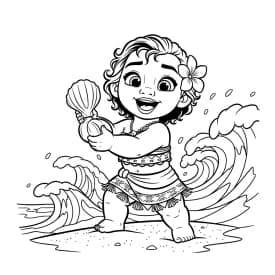 Desenho da Moana para colorir – Imprimir grátis