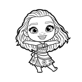 Desenho da Moana para colorir – Imprimir grátis