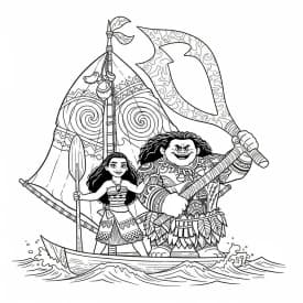 Desenho da Moana para colorir – Imprimir grátis