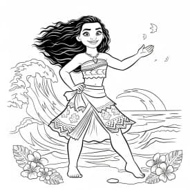 Desenho da Moana para colorir – Imprimir grátis