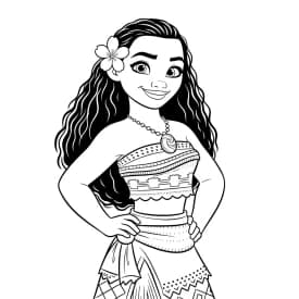 Desenho da Moana para colorir – Imprimir grátis