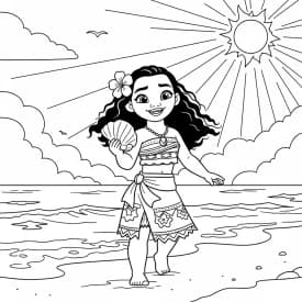 Desenho da Moana para colorir – Imprimir grátis