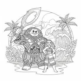 Desenho da Moana para colorir – Imprimir grátis