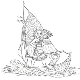 Desenho da Moana para colorir – Imprimir grátis