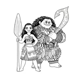 Desenho da Moana para colorir – Imprimir grátis