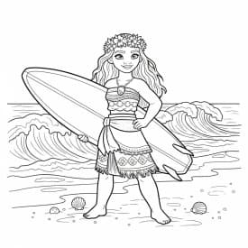 Desenho da Moana para colorir – Imprimir grátis