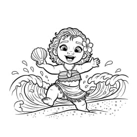 Desenho da Moana para colorir – Imprimir grátis