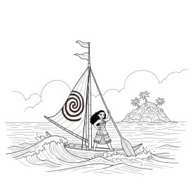 Desenho da Moana para colorir – Imprimir grátis