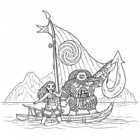 Desenho da Moana para colorir – Imprimir grátis
