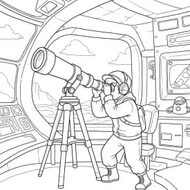 dois tripulantes de Among Us no interior da nave – desenho para colorir