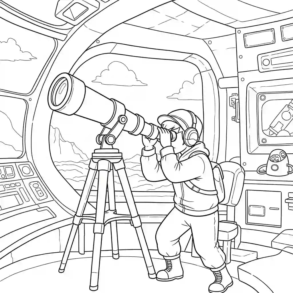 dois tripulantes de Among Us no interior da nave – desenho para colorir