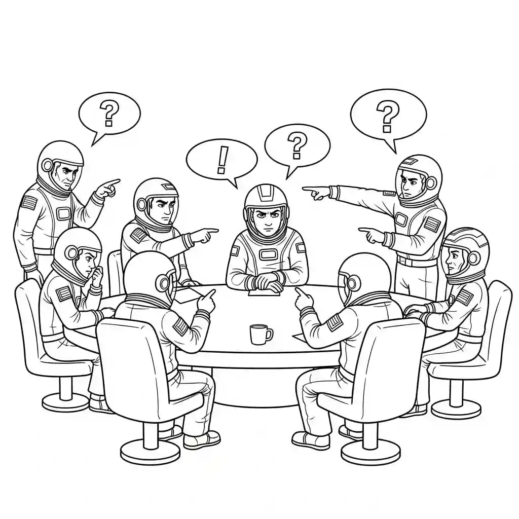 dois tripulantes de Among Us no interior da nave – desenho para colorir