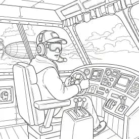 Desenho de Among Us com Dois Tripulantes para Colorir e Imprimir dois tripulantes de Among Us no interior da nave – desenho para colorir