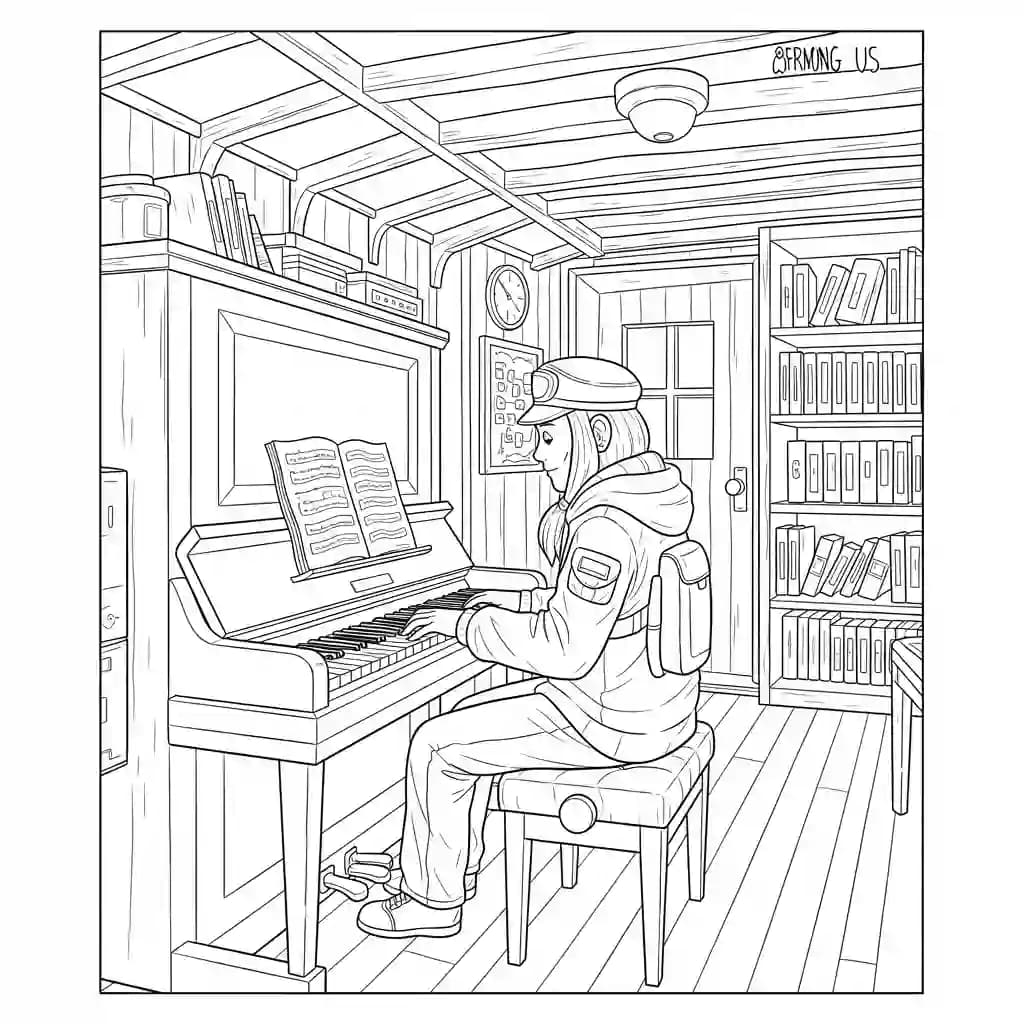 dois tripulantes de Among Us no interior da nave – desenho para colorir