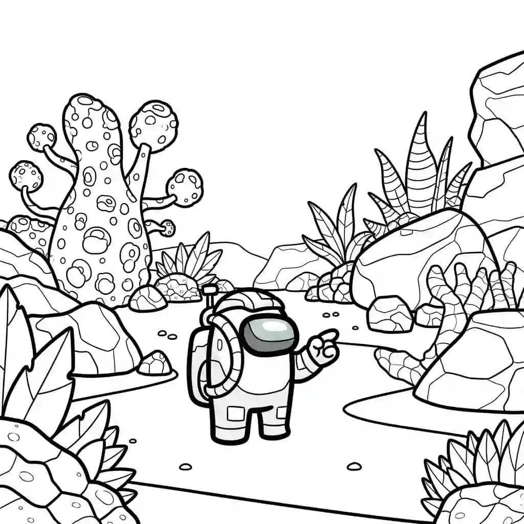 dois tripulantes de Among Us no interior da nave – desenho para colorir