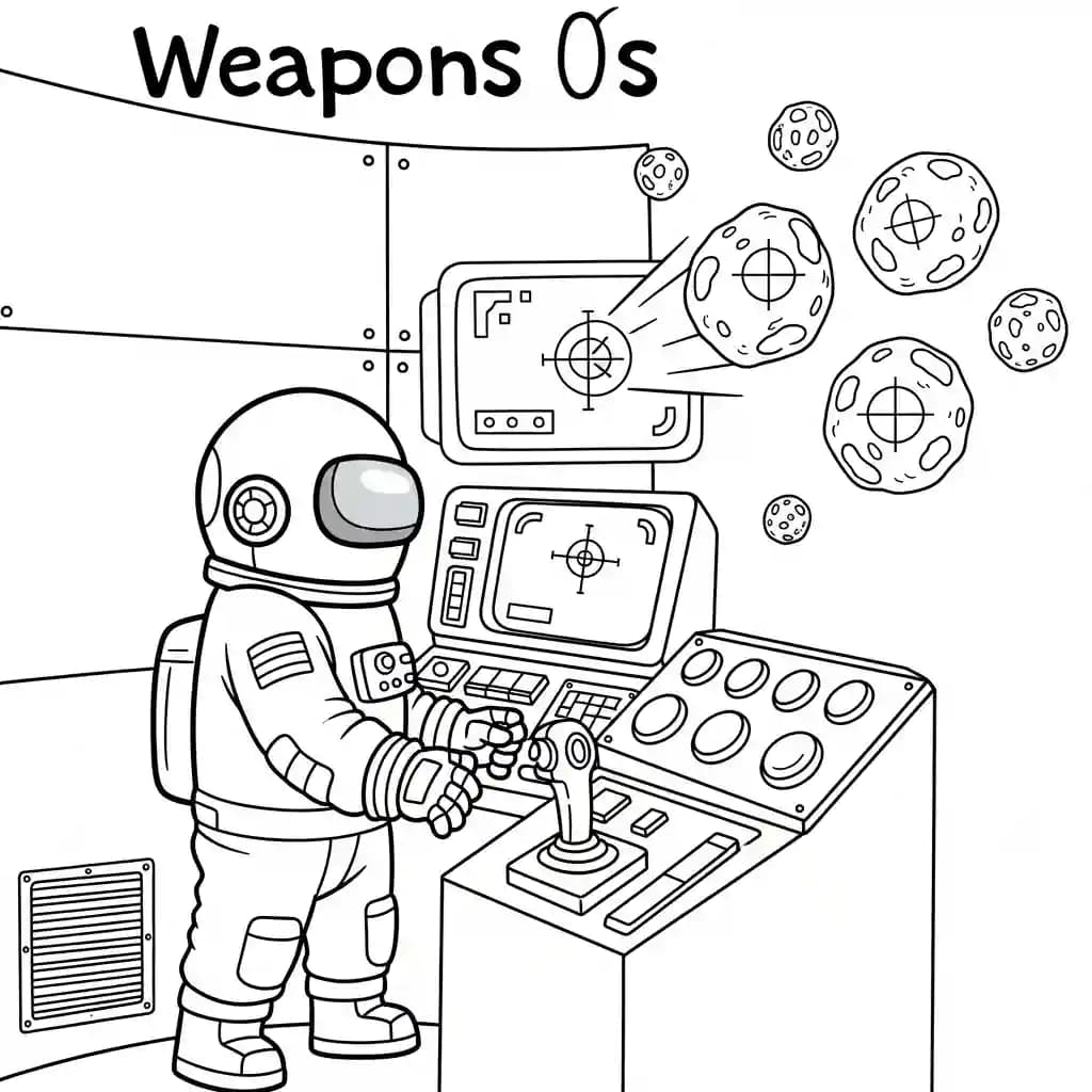 dois tripulantes de Among Us no interior da nave – desenho para colorir