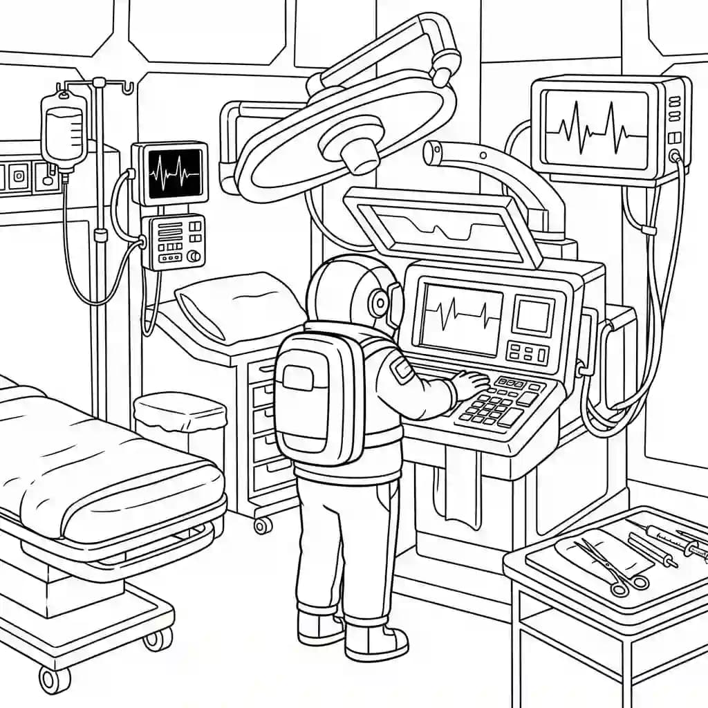 dois tripulantes de Among Us no interior da nave – desenho para colorir