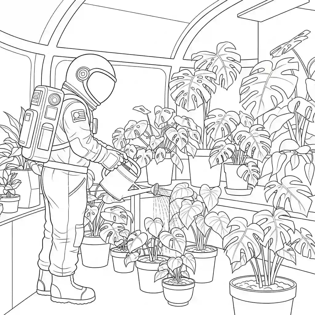 dois tripulantes de Among Us no interior da nave – desenho para colorir